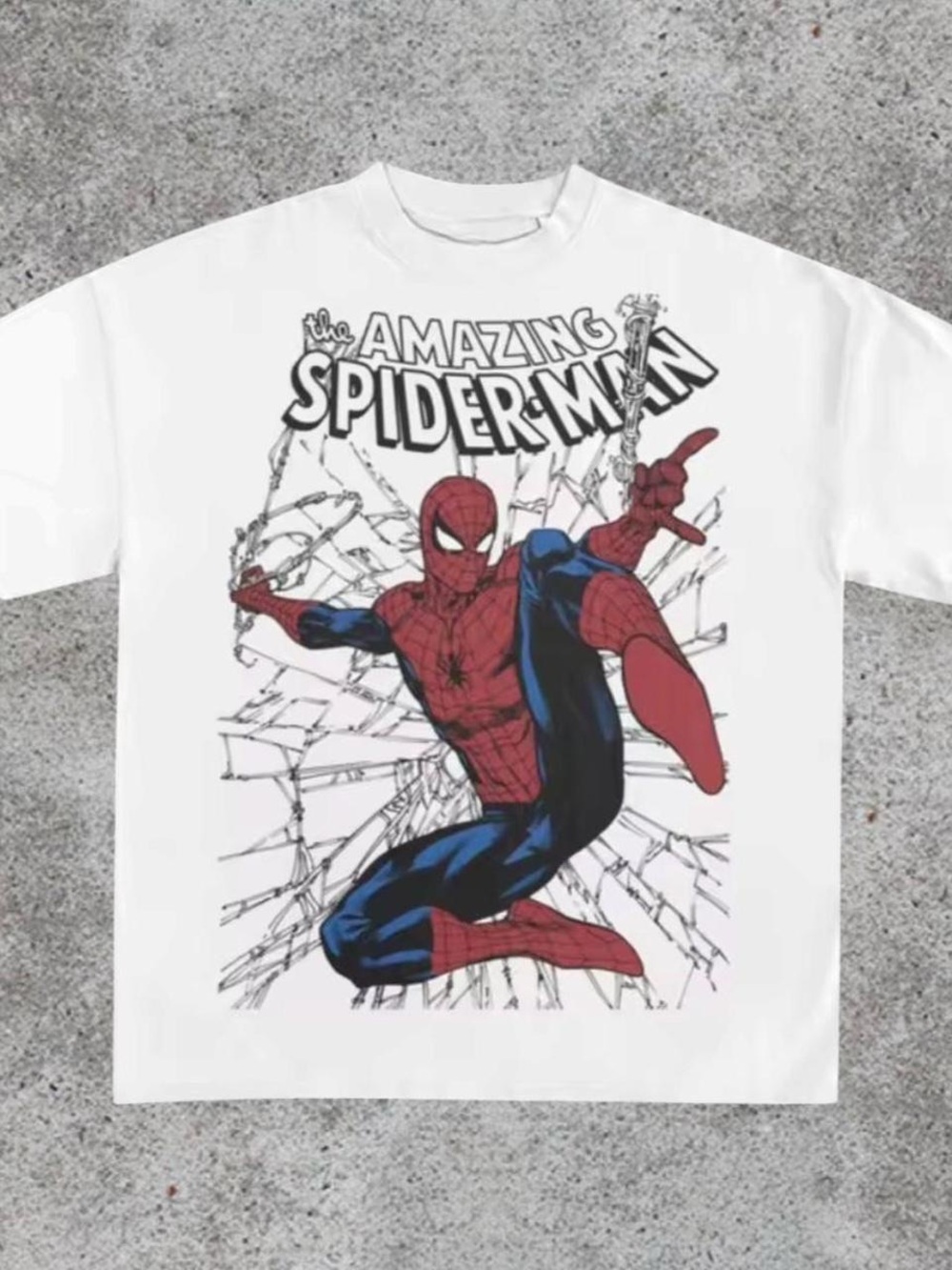 Spider-Man Graphic Short Sleeve Tee - White Women Men Unisex T-shirt - Picture 1 of 1